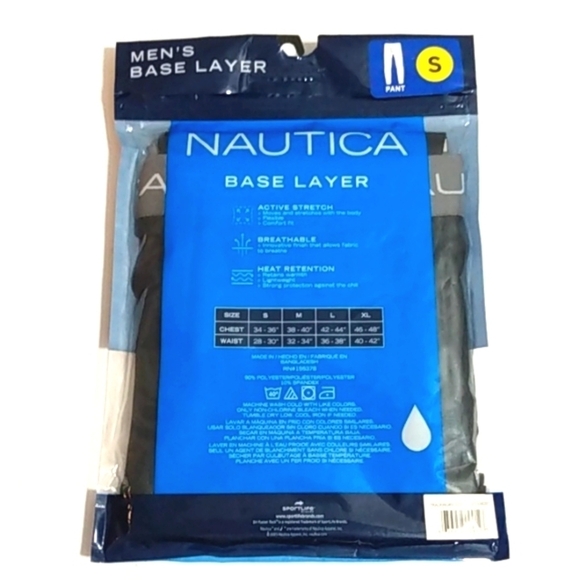 NAUTICA MEN'S BLACK BASE LAYER ACTIVEWEAR SIZE SMALL NWT - Picture 5 of 6